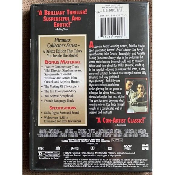 The Grifters (DVD, 2002) Annette Bening, John Cusack - Picture 2 of 5